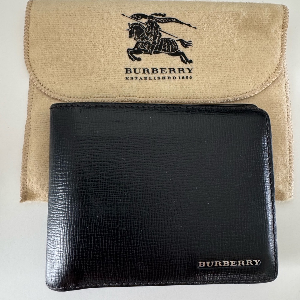 Burberry Black Textured Leather Wallet